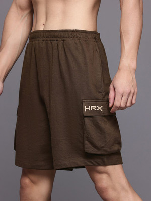HRX by Hrithik Roshan Solid Men Brown Cargo Shorts