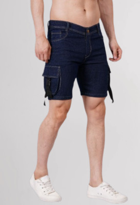 METRONAUT Solid Men Denim Dark Blue Denim Shorts