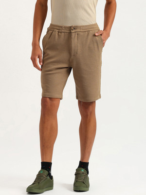 United Colors of Benetton Self Design Men Beige Basic Shorts