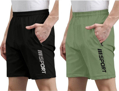 EnStore Solid Men Multicolor Basic Shorts
