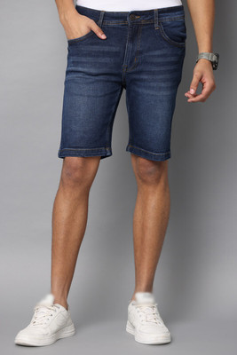 Wearhouse Solid Men Dark Blue Denim Shorts