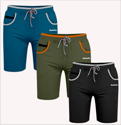 VINTHON Self Design Men Black, Green, Light Blue Regular Shorts