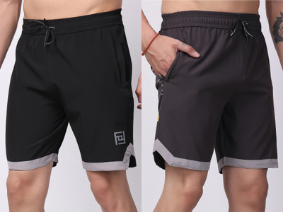 FitInOutFit Self Design Men Multicolor Running Shorts