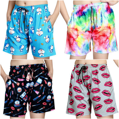 Exitro Floral Print, Printed Women Multicolor Night Shorts