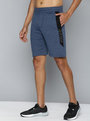 HRX by Hrithik Roshan Self Design Men Blue Regular Shorts