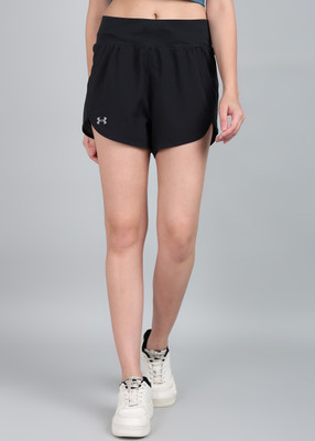 UNDER ARMOUR Solid Women Black Sports Shorts