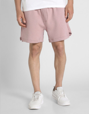 American Eagle Solid Men Pink Casual Shorts