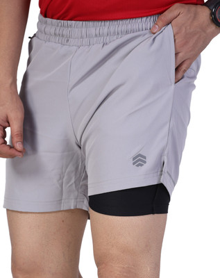 Ruggd Indian Solid Men Grey Running Shorts