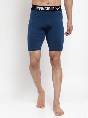 Invincible Solid Men Blue Sports Shorts