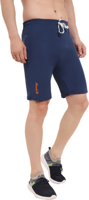 mank D Solid Men Blue Sports Shorts