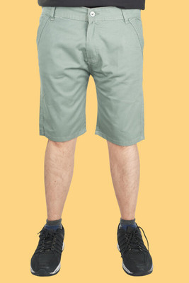 PUBHIZA Solid Men Light Green Chino Shorts