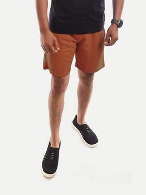 radprix Solid Men Red Basic Shorts