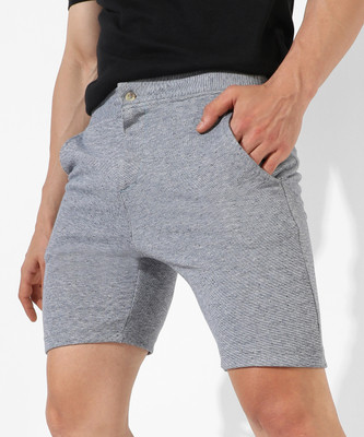 CAMPUS SUTRA Striped Men Denim Grey Denim Shorts