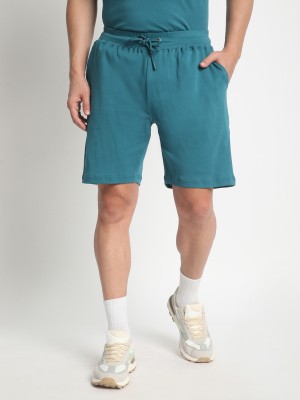 Bene Kleed Solid Men Blue Casual Shorts