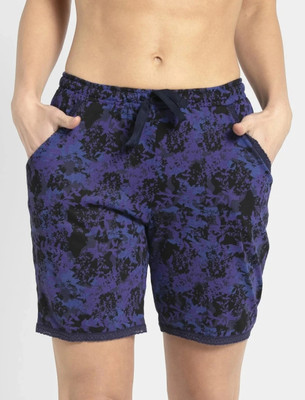 JOCKEY Printed Women Dark Blue Casual Shorts