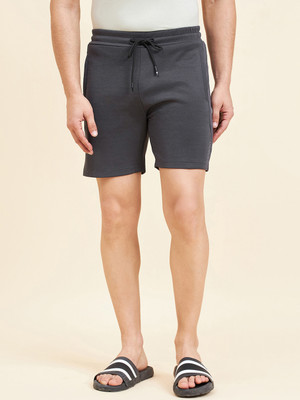 SWEET DREAMS Solid Men Dark Grey Bermuda Shorts