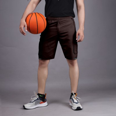 VRAJGLOBAL Solid Men Brown Cargo Shorts