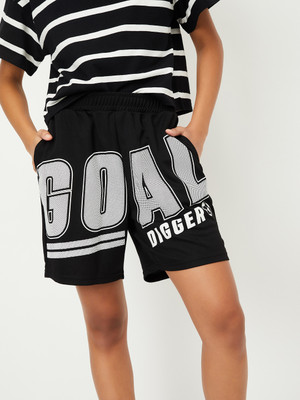 MAX Printed Women Black Basic Shorts