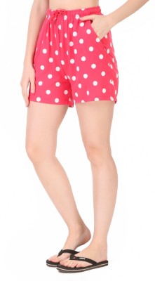 Legit Affair Polka Print Women Pink Casual Shorts