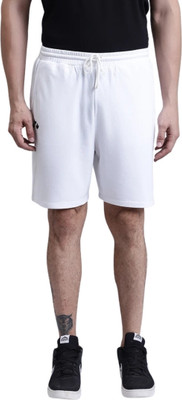 ALPHINE Solid Men White Casual Shorts, Basic Shorts, Regular Shorts, Bermuda Shorts
