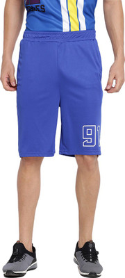abof by Aditya Birla Solid Men Blue Sports Shorts