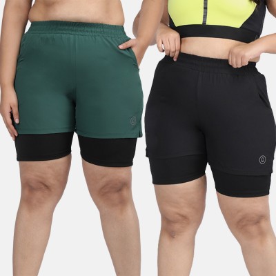 CHKOKKO Solid Women Multicolor Sports Shorts