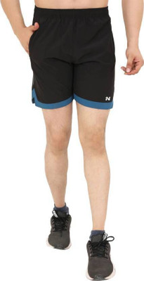 HouseOfCommon Printed Men Black Gym Shorts