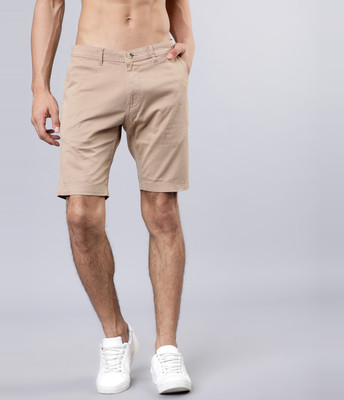 HIGHLANDER Solid Men Beige Regular Shorts