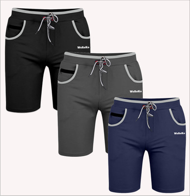 VINTHON Self Design Men Black, Dark Grey, Dark Blue Regular Shorts