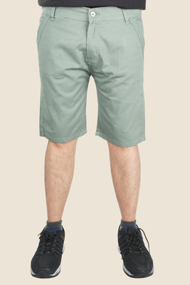 PUBHIZA Solid Men Light Green Chino Shorts
