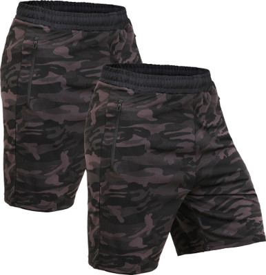 Kyk Military Camouflage Men Grey Regular Shorts