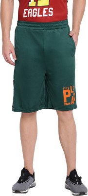 abof by Aditya Birla Printed Men Dark Green Regular Shorts