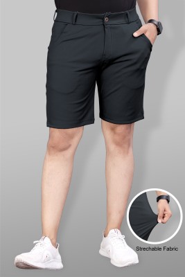 solidplay Solid Men Grey Casual Shorts