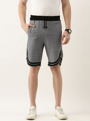 HouseOfCommon Self Design Men Grey Casual Shorts