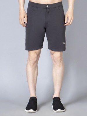 We Perfect Solid Men Grey Casual Shorts