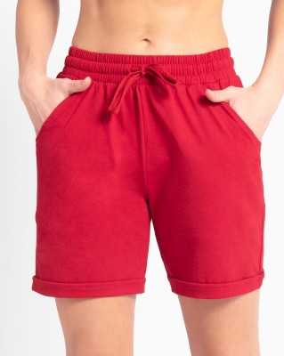JOCKEY Solid Women Red Sports Shorts