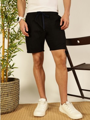 Thomas Scott Solid Men Black Regular Shorts