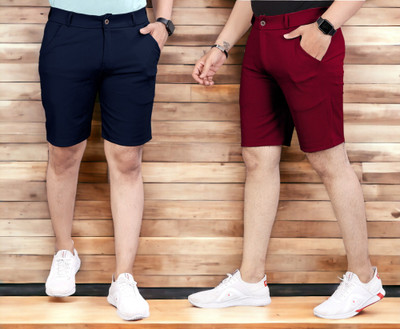 INDICLUB Solid Men Multicolor Regular Shorts