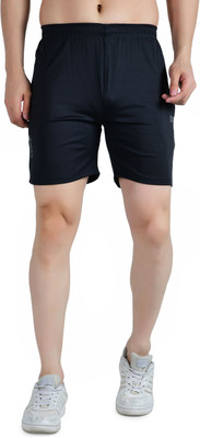 KWINGS Solid, Printed Men Black Sports Shorts