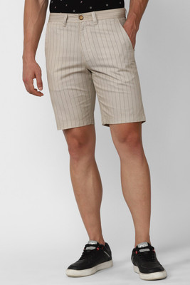 PETER ENGLAND Striped Men Beige Regular Shorts