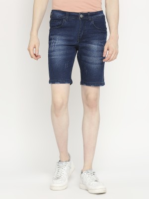 CEFALU Dyed/Washed Men Denim Blue Denim Shorts