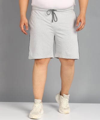 XFOX Solid Men Dark Grey Casual Shorts