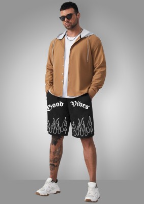 FTX Printed Men Black Sports Shorts