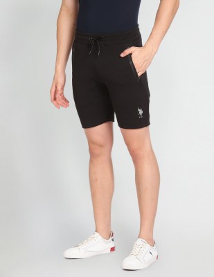 U.S. POLO ASSN. Solid Men Black Sports Shorts