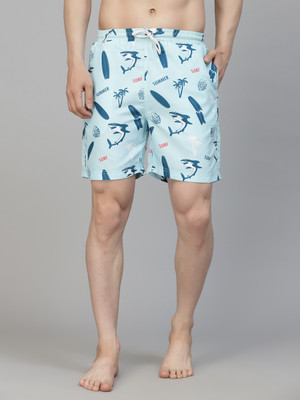 Style Quotient Printed Men Blue Swim Shorts