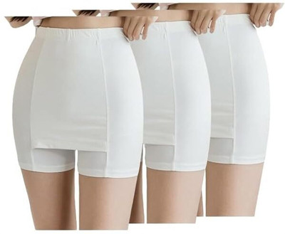 Sensual Lady Solid Women White Casual Shorts