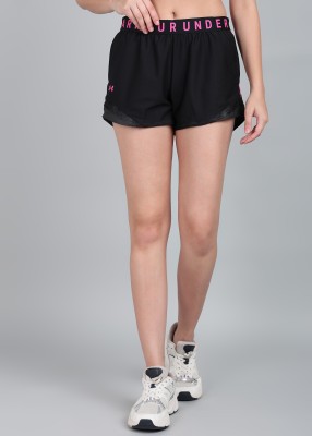 UNDER ARMOUR Solid Women Black Sports Shorts