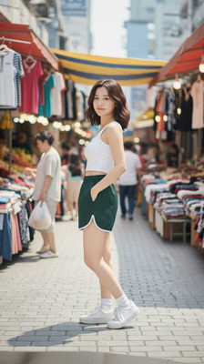 FIEBEE Solid, Striped Women Green Sports Shorts, Casual Shorts, Dolphin Shorts