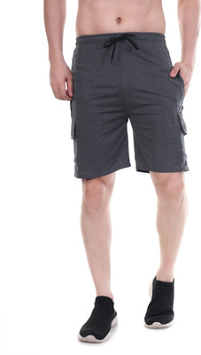NAVII CLOTHING Solid Men Dark Grey Casual Shorts