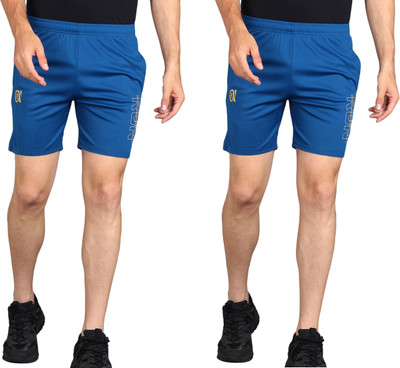 Moda Rapido Solid Men Blue Sports Shorts, Gym Shorts, Regular Shorts